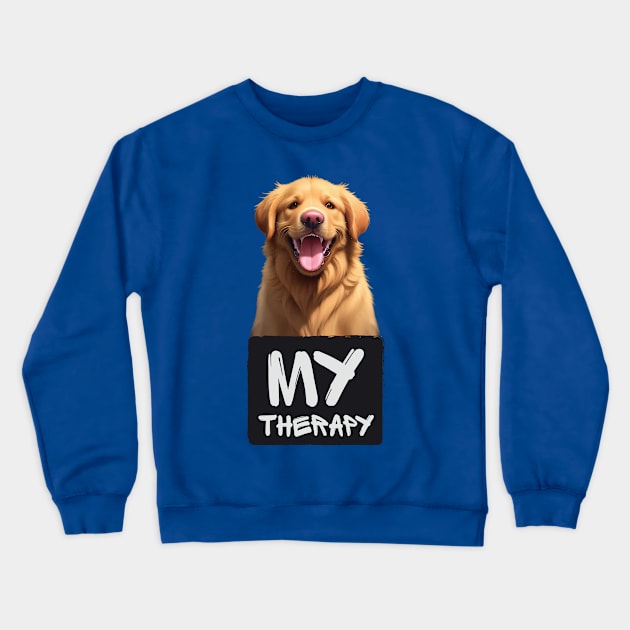 Just My Emotional Support Golden Retriever Crewneck Sweatshirt by Dmytro